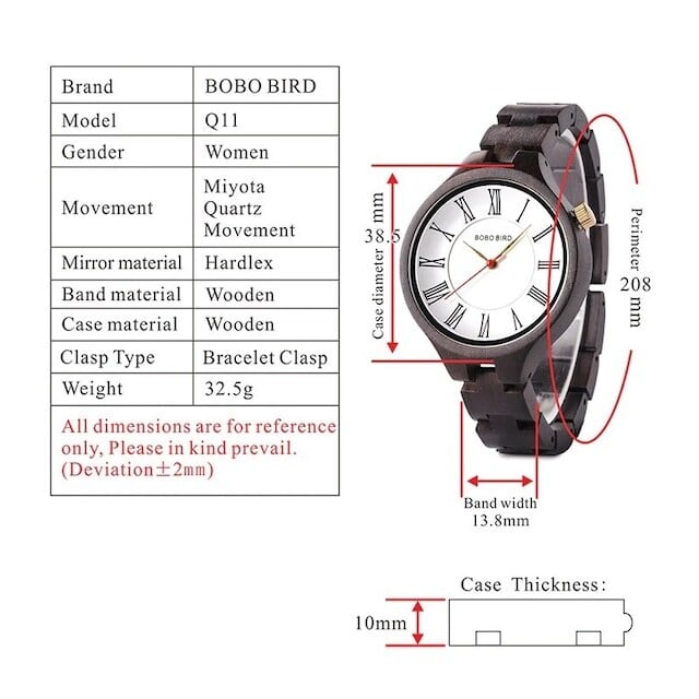 Wooden watch - Cathedral Clock【BJ2163】