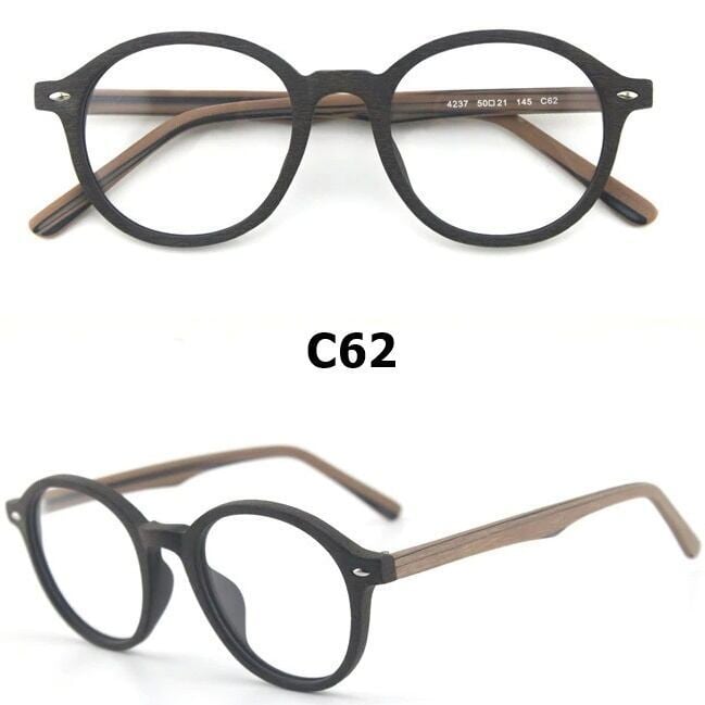 Wood grain glasses - Boston（木目のボストンメガネ）【BJ0129】