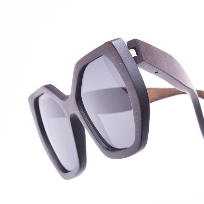 Wood Hexagonal Frame Sunglasses【BJ0529】
