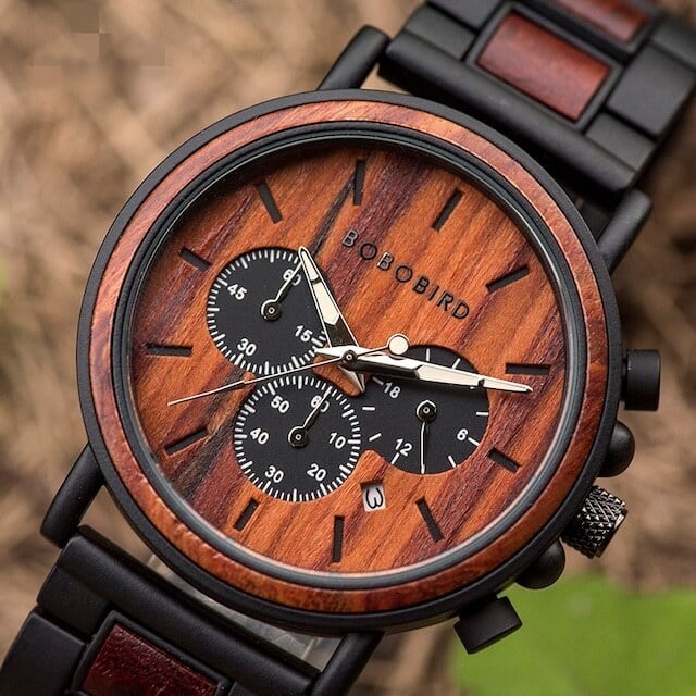[3atm] Wooden watch - Coffee Vintage【BJ0017】