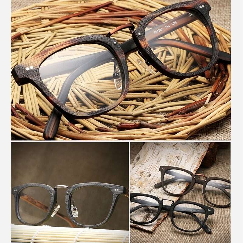 Wood grain glasses - Wellington（木目のウェリントンメガネ）【BJ0126】
