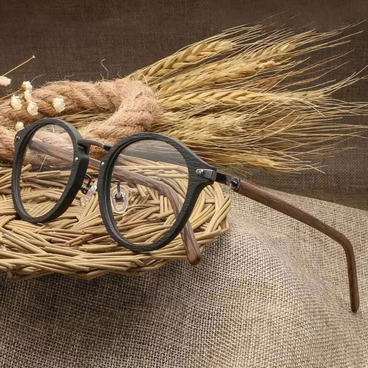 Wood grain glasses - Oval（木目のオーバルメガネ）【BJ0115】