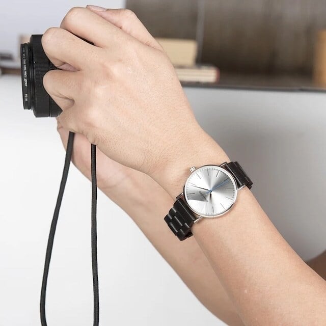 Wooden watch - Shilver Bright【BJ2172】
