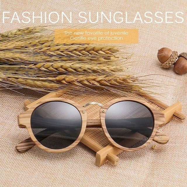 Wooden frame sunglasses - Metal Bridge【BJ0194】