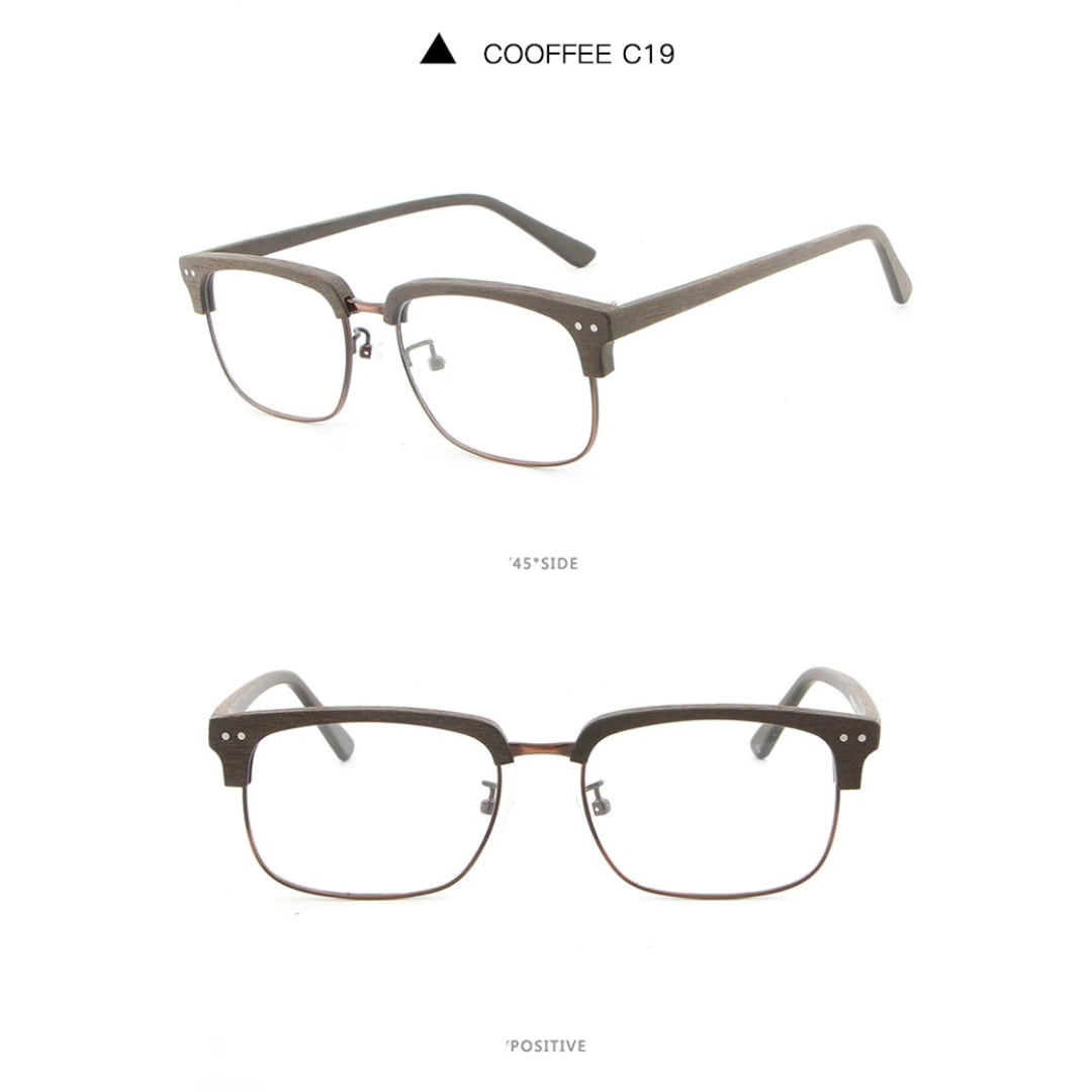 Wood grain Upper Edge Glasses【BJ0516】