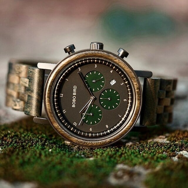 [3atm] Wooden watch - Dry Leaves【BJ2414】