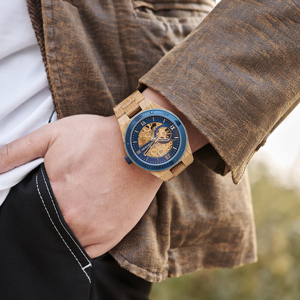 Wooden Hollow Automatic Mechanical Watch【BJ0546】