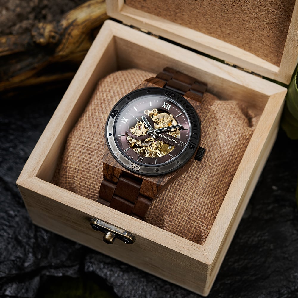 Wooden Hollow Automatic Mechanical Watch【BJ0546】