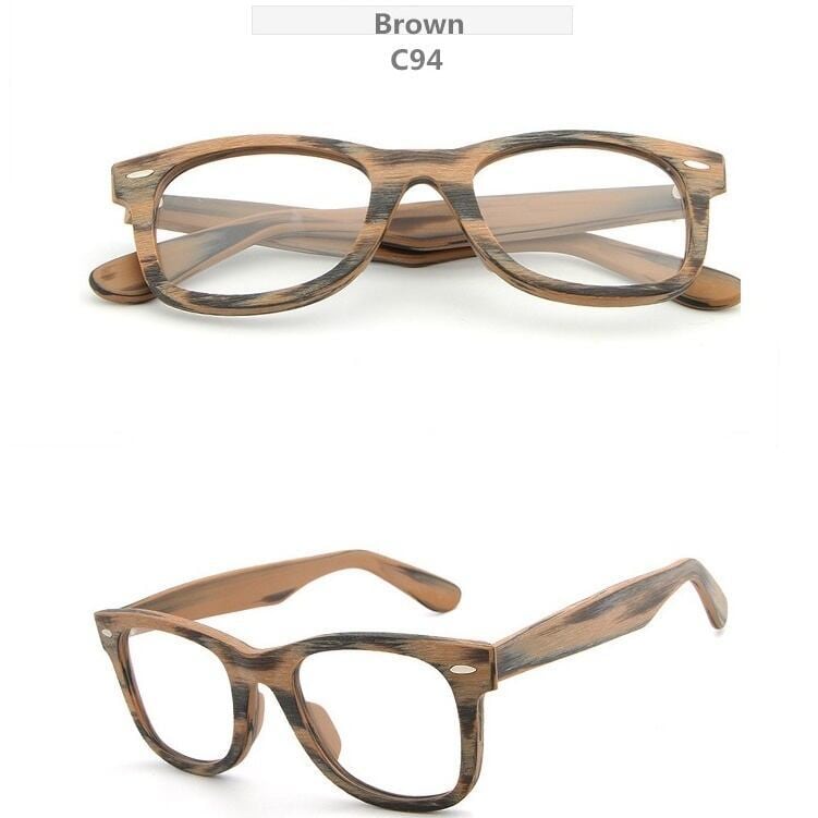 Wood grain glasses - Wellington（木目のウェリントンメガネ）【BJ0016】