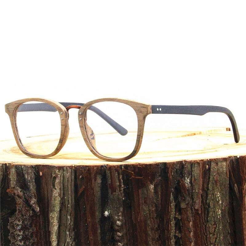 Wood grain glasses - Wellington（木目のウェリントンメガネ）【BJ0008】