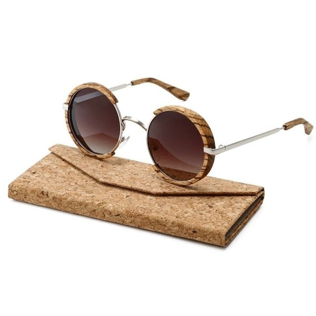Wooden ring sunglasses（木縁の輪型サングラス）【BJ0009】