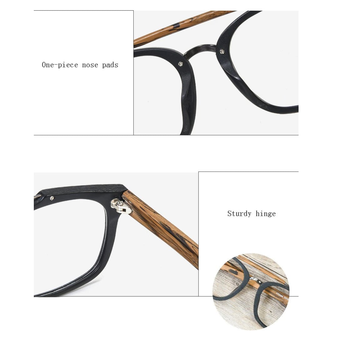 Wood grain Bold Square Glasses【BJ0510】