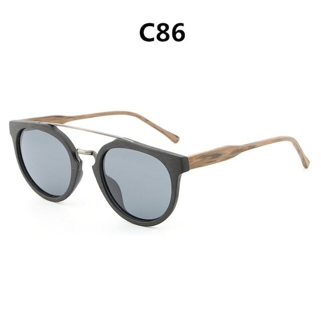 Wood grain sunglasses - Metal Bridge【BJ0181】