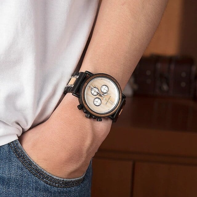 [3atm] Wooden watch - Spider Metal【BJ2149】