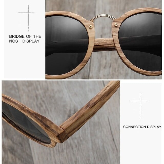 Wooden frame sunglasses - Metal Bridge【BJ0194】