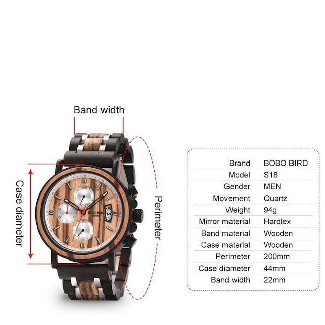 [3atm] Wooden watch - Spider Metal【BJ2149】