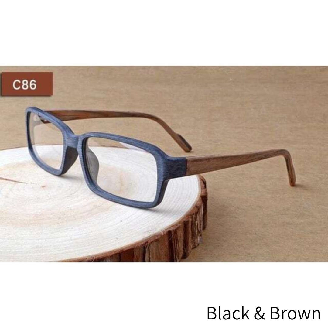 Wood grain glasses - Square（木目のスクエアメガネ）【BJ0075】