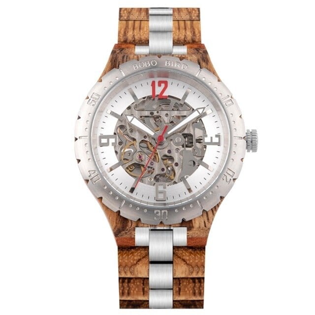 [5atm] Wooden mechanical watch - Rich Skeleton【BJ2422】