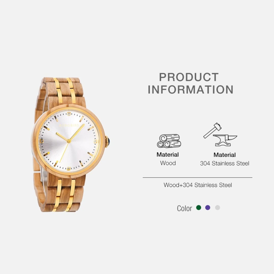 Elegant Wood Quartz Movement Watch【BJ0549】