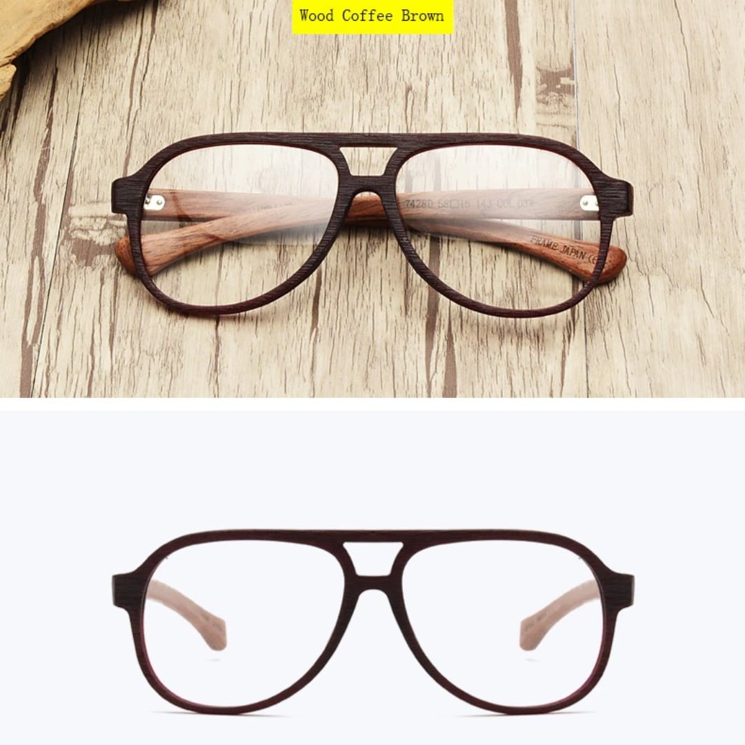 Wood Oversized Oblong Glasses【BJ0513】