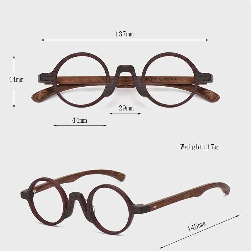 Wooden Round Frame Glasses【BJ0279】
