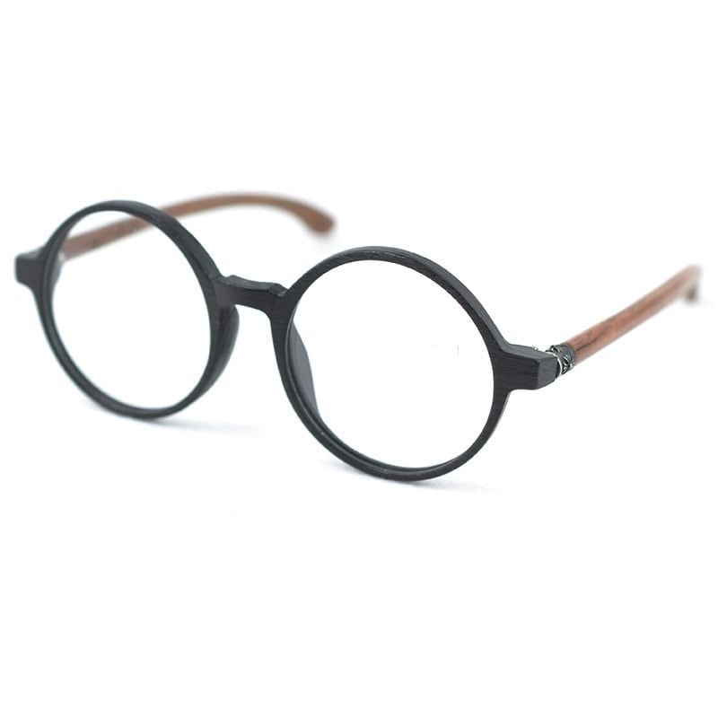 Wooden temple glasses - Round【BJ0196】