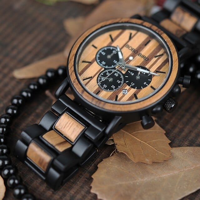 [3atm] Wooden watch - Coffee Vintage【BJ0017】