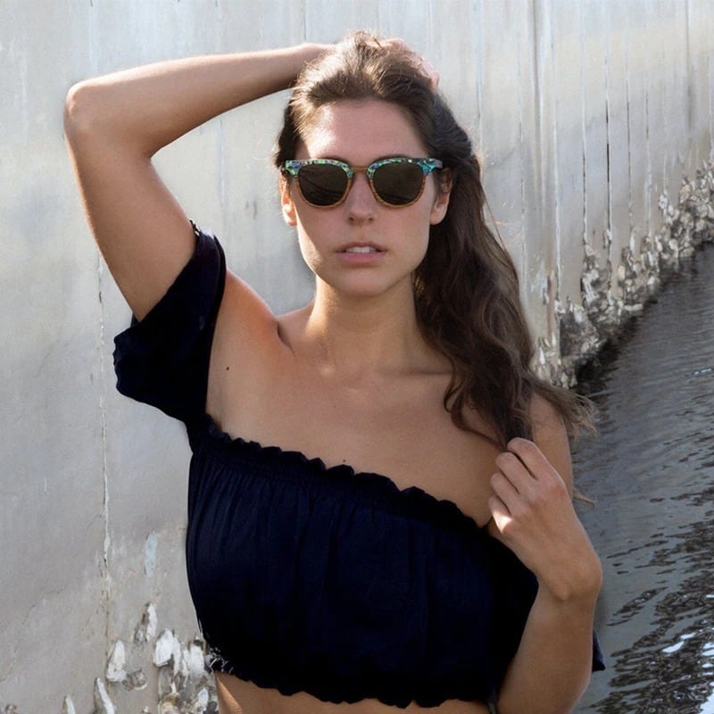 Seashell And Wood Frame Sunglasses【BJ0533】