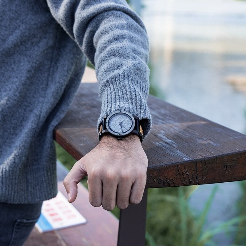 Wood And Rock Quartz Watch【BJ0551】