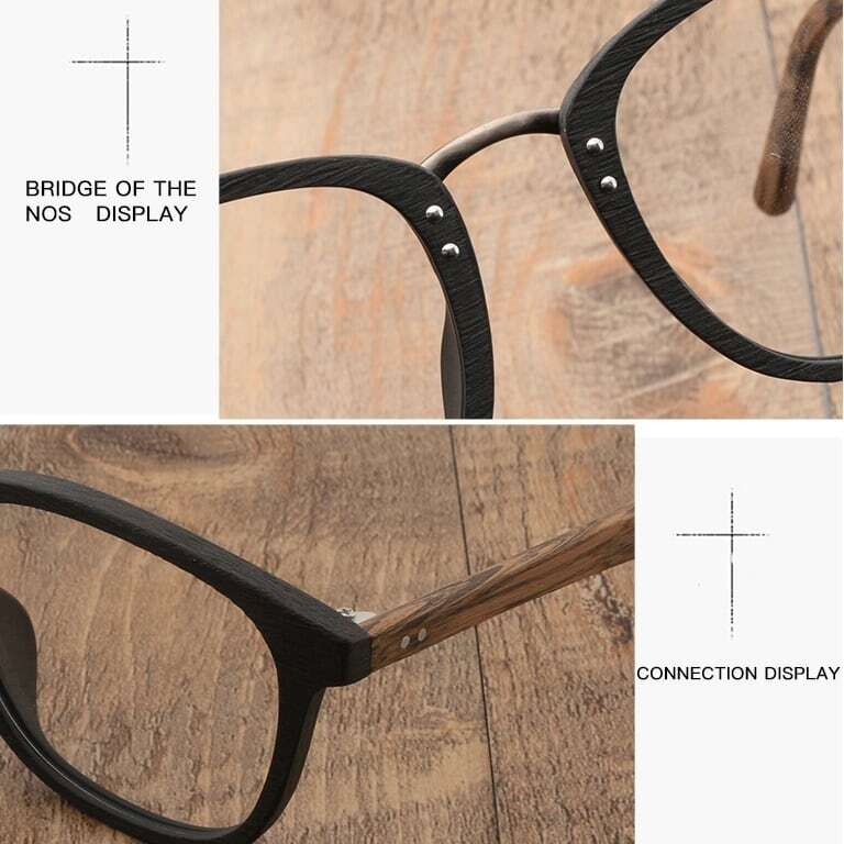 Wood grain glasses - Wellington（木目のウェリントンメガネ）【BJ0008】
