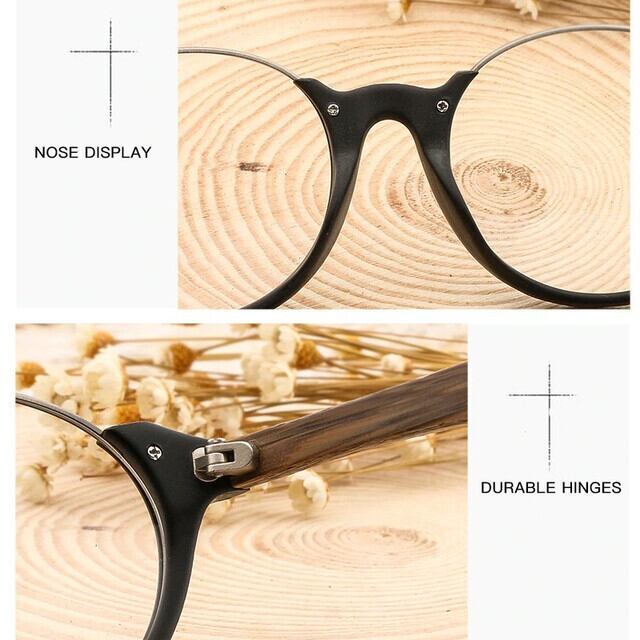 Wood grain glasses - Lower edge（木目の下縁メガネ）【BJ0013】