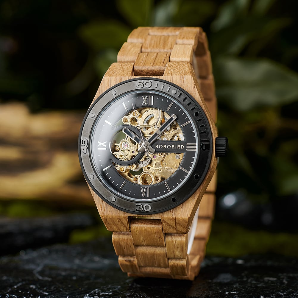 Wooden Hollow Automatic Mechanical Watch【BJ0546】