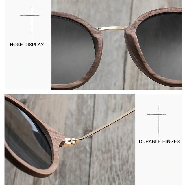 Wooden ring sunglasses - Metal Temple【BJ0193】