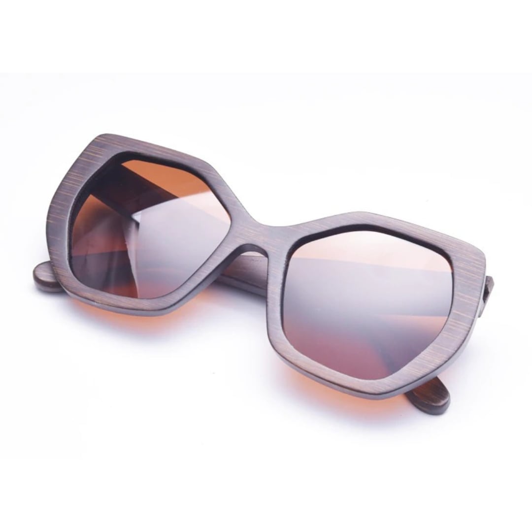 Wood Hexagonal Frame Sunglasses【BJ0529】