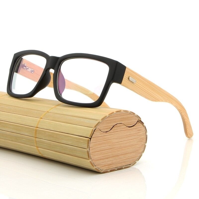Bamboo And Acetate Square Sunglasses【BJ0535】