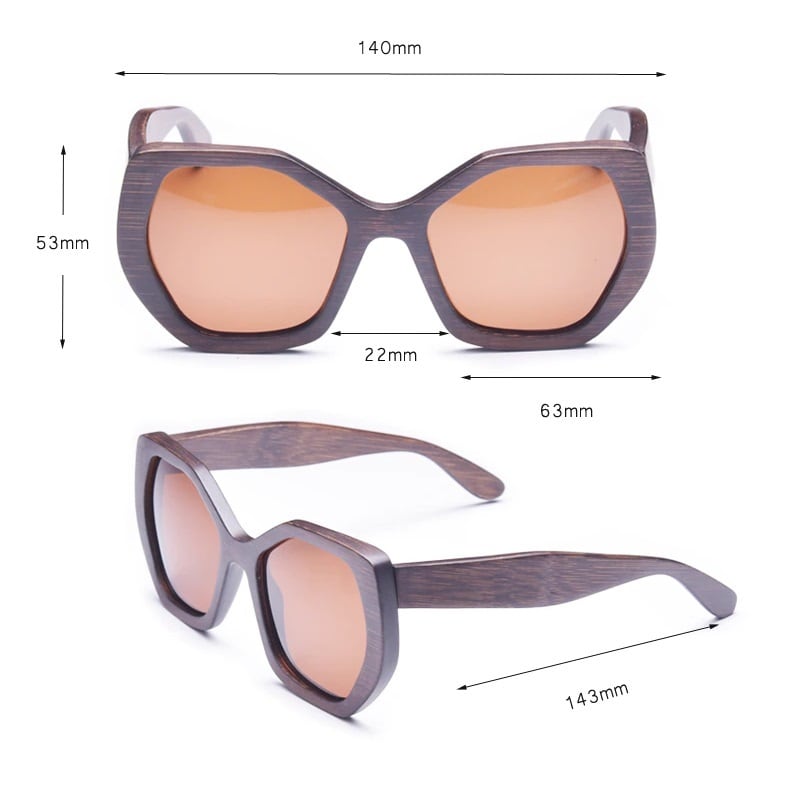 Wood Hexagonal Frame Sunglasses【BJ0529】