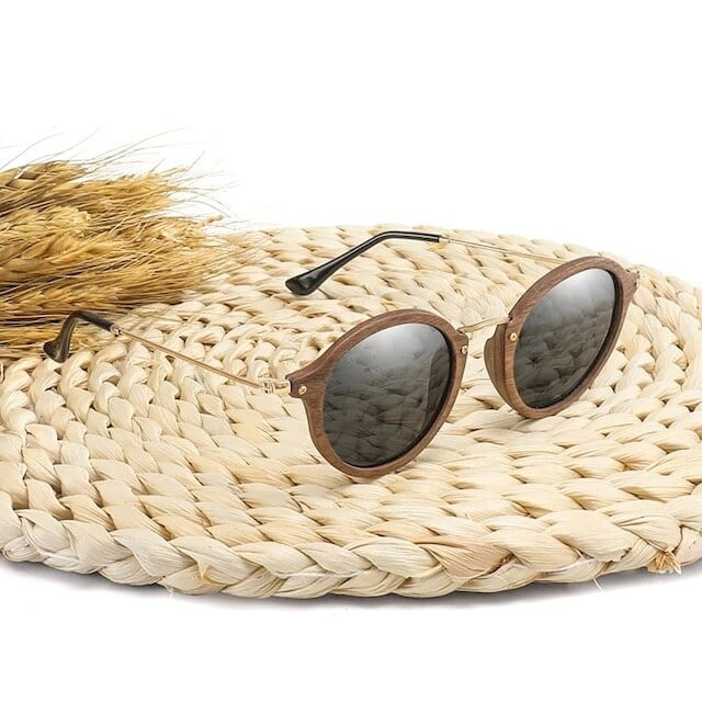 Wooden ring sunglasses - Metal Temple【BJ0193】