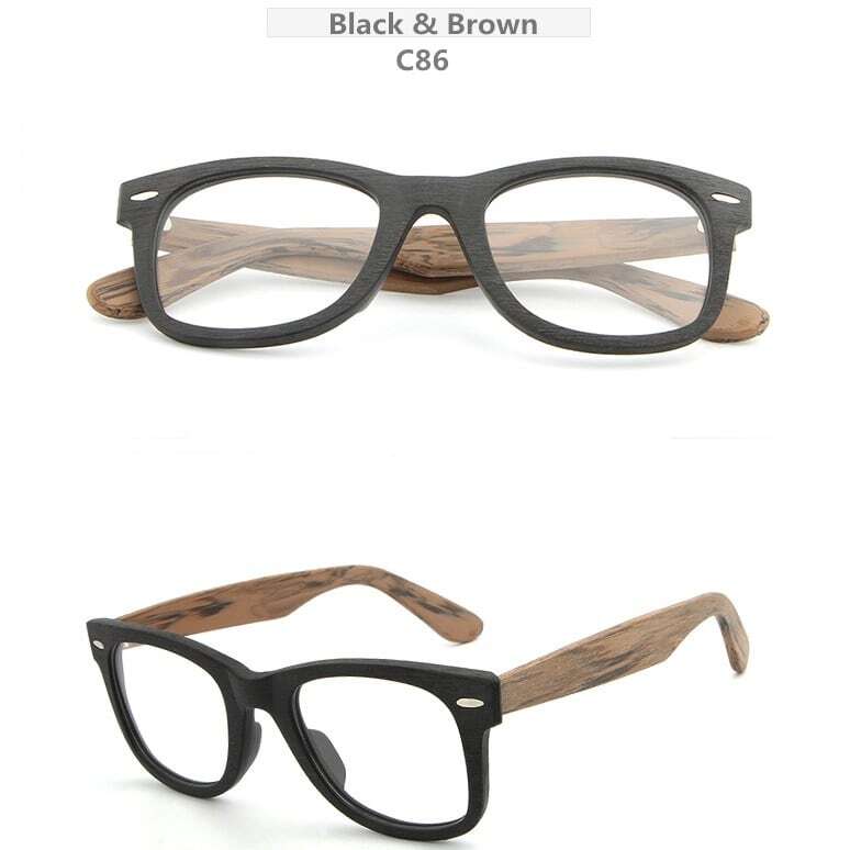 Wood grain glasses - Wellington（木目のウェリントンメガネ）【BJ0016】