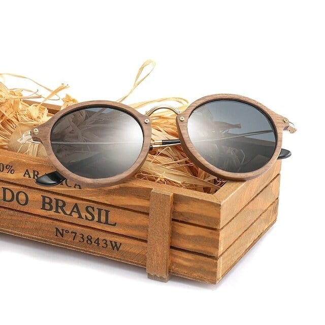Wooden ring sunglasses - Metal Temple【BJ0193】