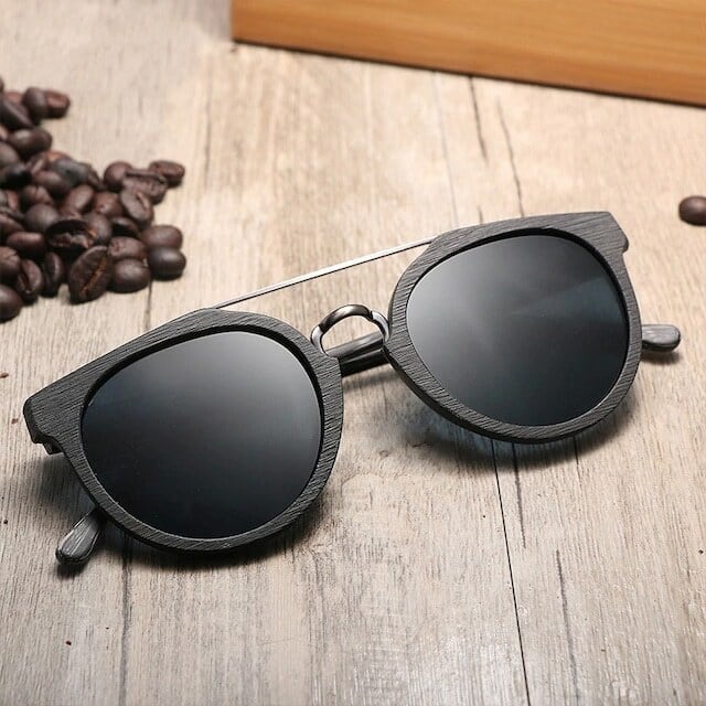 Wood grain sunglasses - Metal Bridge【BJ0181】