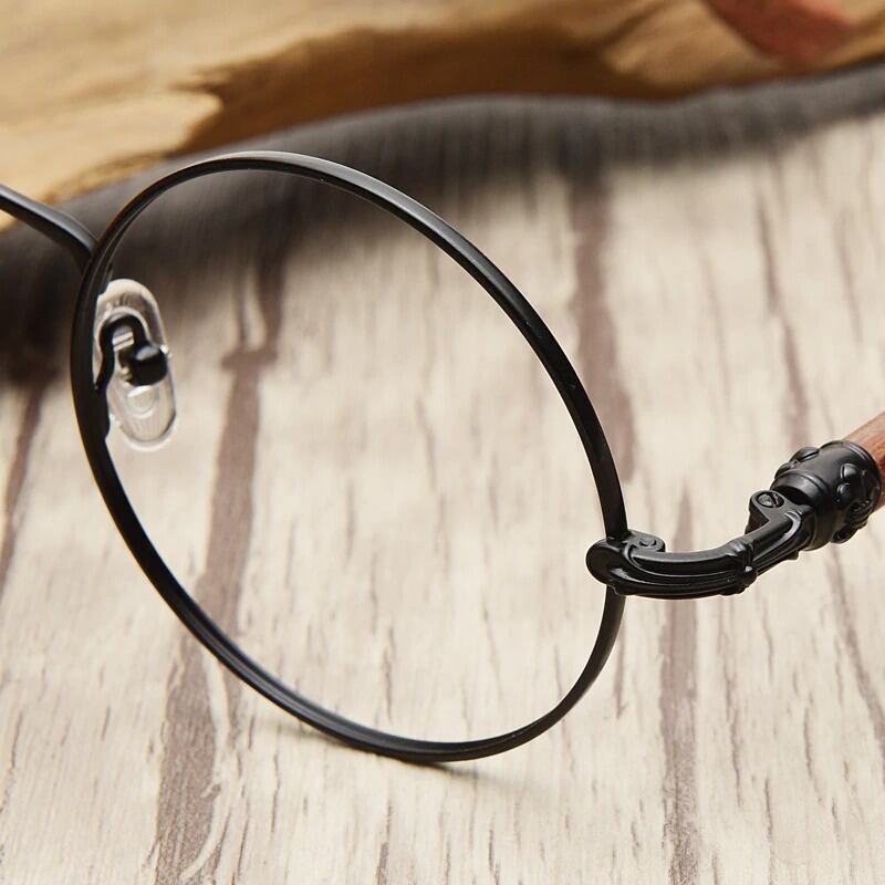 Wooden temple "MARU" Megane（木製テンプルの丸メガネ）【BJ0197】