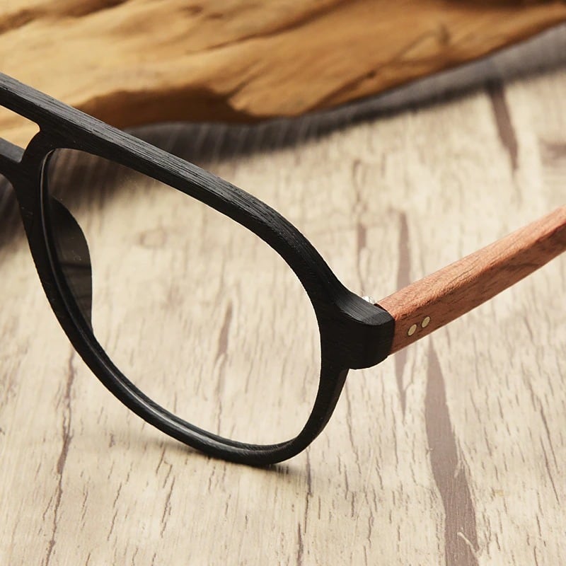 Wood Oversized Oblong Glasses【BJ0513】