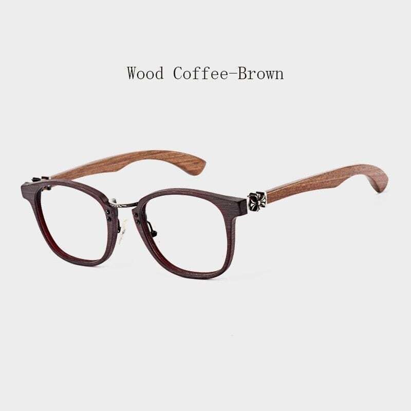 Wooden Frame Wellington Glasses（木製テンプルのウェリントンメガネ）【BJ0284】