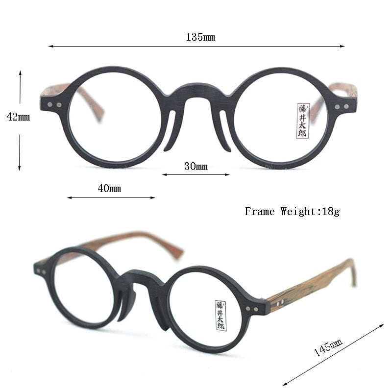 Wood grain Retro Round Glasses【BJ0506】