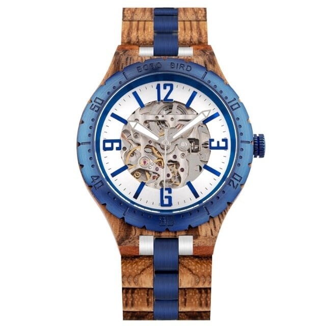 [5atm] Wooden mechanical watch - Rich Skeleton【BJ2422】