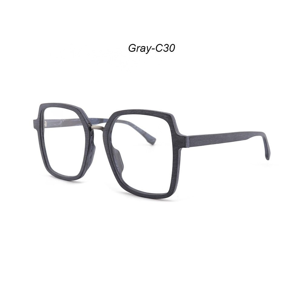 Wood Oversized Unique Design Square Glasses【BJ0530】