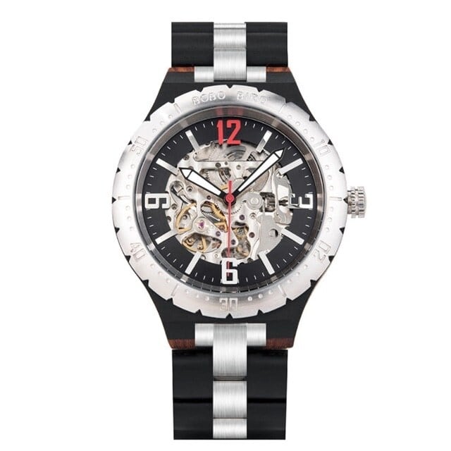 [5atm] Wooden mechanical watch - Rich Skeleton【BJ2422】