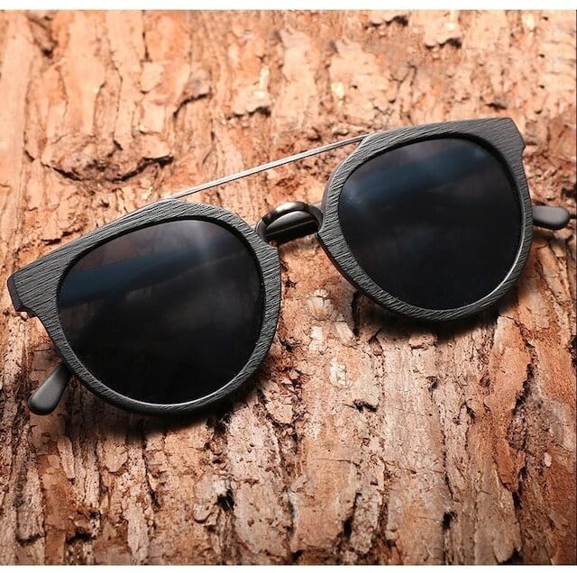 Wood grain sunglasses - Metal Bridge【BJ0181】