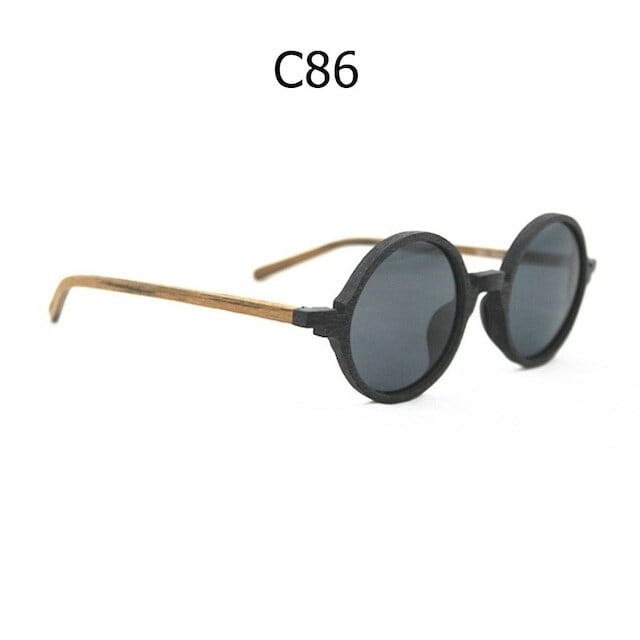 Wood grain ”MARU” sunglasses【BJ0150】