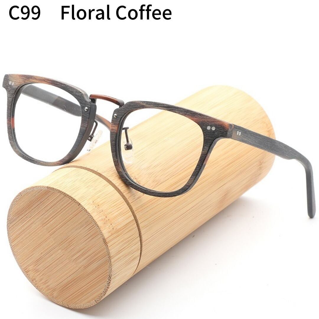 Wood grain glasses - Wellington（木目のウェリントンメガネ）【BJ0126】